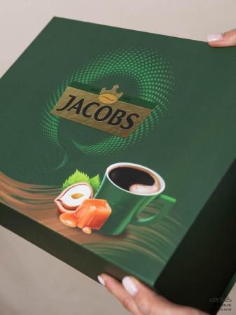 Коробка 35×25×11 с крышкой на магнитах для кофе Jacobs  Фотография коробка 35×25×11 с крышкой на магнитах для кофе jacobs