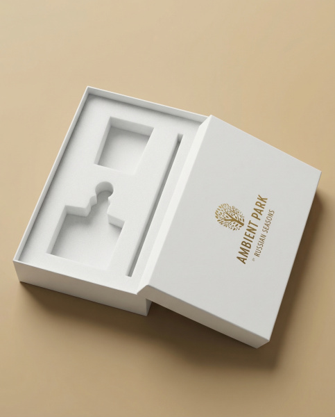 Фотография премиальная подарочная коробка для свечей с ложементом из поролона