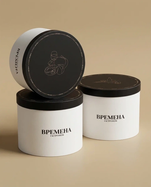  Фотография круглая подарочная коробка премиум-класса с крышкой