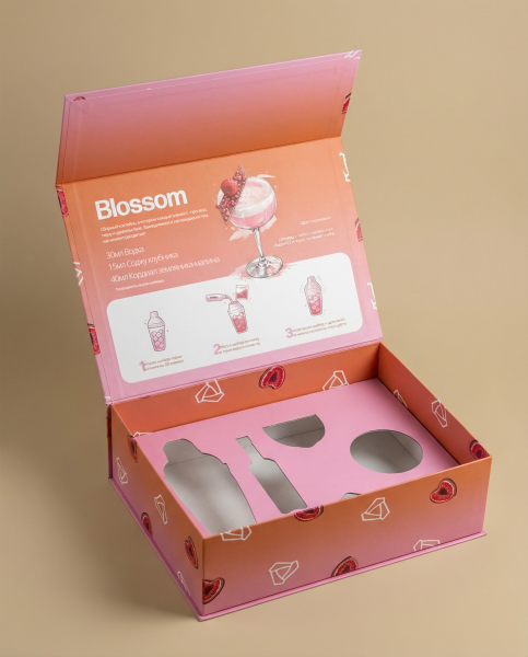 Фотография подарочная круглая коробка премиум-класса на магнитной застежке для коктелей