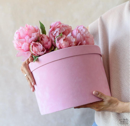 Подарочная коробка круглая 30×20 см Бархат Подарочная коробка круглая 30×20 см Бархат