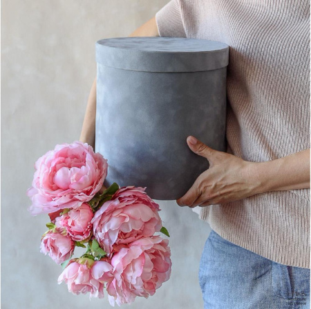 Подарочная коробка круглая 22×25 см Бархат