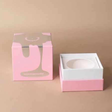 Коробка на втулке розовая из дизайнерской бумаги  Фотография коробка на втулке розовая из дизайнерской бумаги