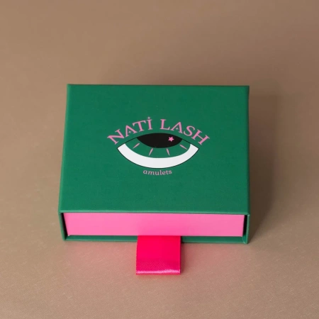  Фотография зелено-розовая коробка-пенал для украшений