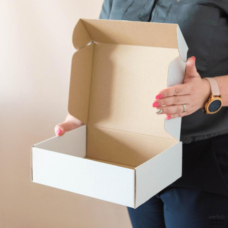  Фотография самосборная коробка 25×20×8 см с логотипом (шелкография)