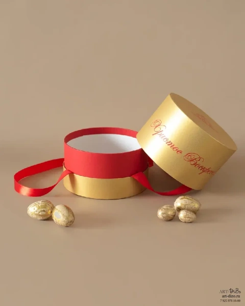  Фотография коробка круглая на втулке 20*20,5см для пасхального кулича