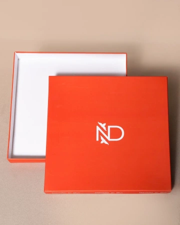  Фотография тонкая коробка крышка-дно для украшений оранжевого цвета