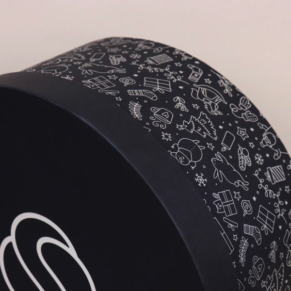  Фотография шляпная коробка черная с тиснением